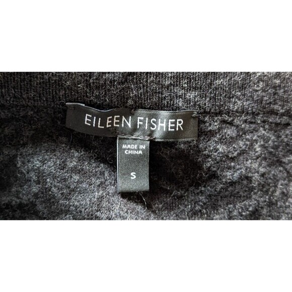 Eileen Fisher Mini Skirt Black Gray Wool Blend Pull On Elastic Waist Size Small - Picture 6 of 6